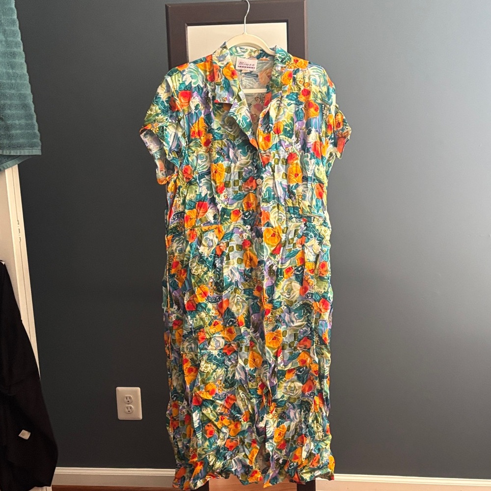 Vibrant Floral Midi Dress